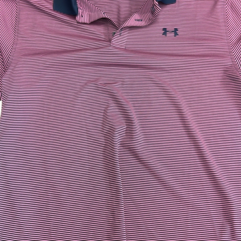 Under Armour Men's Polo Shirt - Red and White Stripes